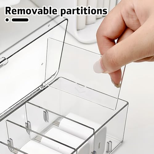 Toddmomy Cable Organizer Boxes and 20 Ties 2 Pcs with Label Stickers Plastic Cord Storage Organizer and Desktop Cable Management, Versatile Use for Phone Cords for Home and Office - Image 4