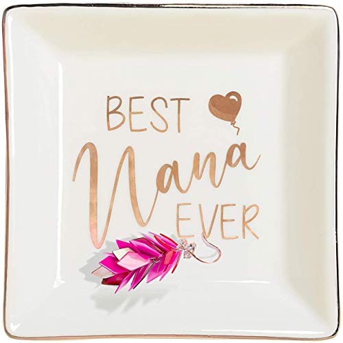 Nana Gifts, Grandma Gifts Ceramic Jewelry Tray, Gifts For Grandma Ring Dish, Best Nana Ever.