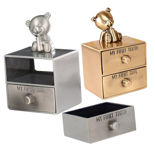 Boîtes à dents de lait métalliques or et argent de haute qualité pour souvenirs précieux