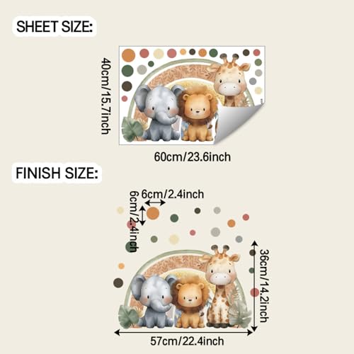 Vinilos decorativos Achang animales safari para niños miniatura 2