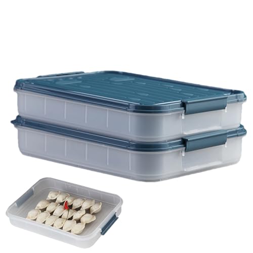 Tisujune Dumpling Storage Box for Freezer | with Lid Buckle Kitchen Refrigerator Organizers and...