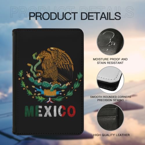 Mexican Mexico Flags Passport Holder Travel Wallet PU Leather Case Protector Cover Credit with Card Slots for Women and Men2