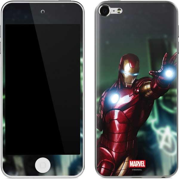 Skinit Decal MP3 Player Skin Compatible with iPod Touch (6th Gen 2015) - Officially Licensed Marvel Tony Stark Iron Man Design