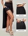 Heathyoga High Waist Wrap Skirt with Shorts Flowy Skirts for Women Trendy Summer Ruffle High Low Maxi Skirt with Slit Black