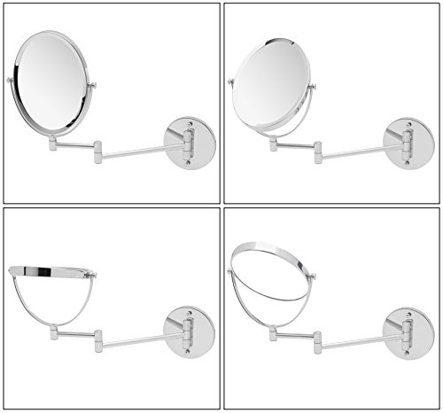 Espejo-de-Bano-Ovalado-Espejo-Pared-para-Afeitado-y-Maquillaje-Espejo-Aumento-5X-1X-Doble-Cara-17×22-cm