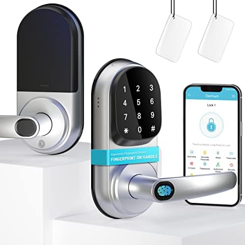 Smart Lock, Keyless Entry Door Lock, Smart Door Lock, Smart Lock for Front Door, Door Lock with Keypad, Fingerprint Door Lock, Biometric Door Lock, Digital Door Lock, Fingerprint on Handle