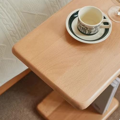 Mesa de centro rectangular de madera para leer junto al sofá en espacios pequeños 7
