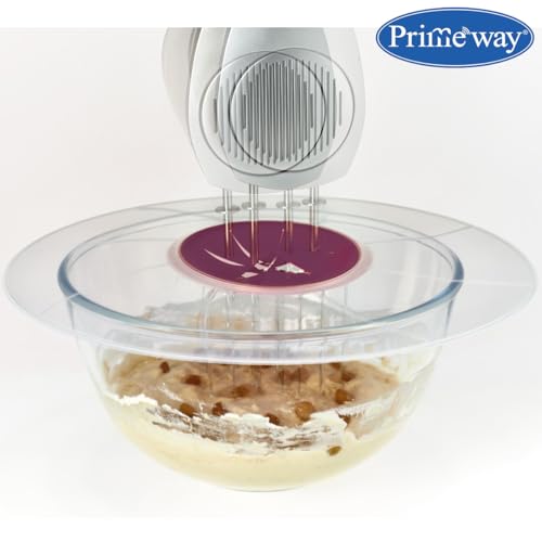 Image of Primeway Plastic Silicone O 32cm Protective Lid | Food Splatter Free Cover | Multipurpose Use | Mixing Bowl splatter guard | Tableware | XXL | 12.5 inches | Clear