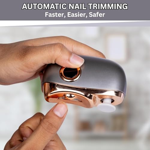 Image of Electric Nail Clipper and Trimmer, 2-in-1 Design with LED Light, 3 Speed Settings, USB Rechargeable ,Light 3 Speeds File Nail Clip Storage Rechargeable Safety Trimmer for Baby Kids Adults Seniors,gift (e nail)