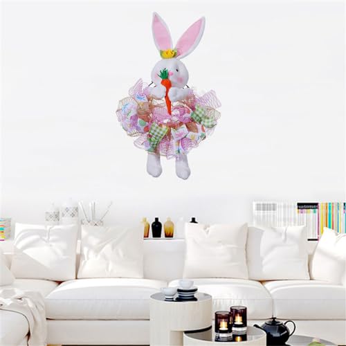 Accessoire délicat de Pâques avec couronne fleurie pour mur