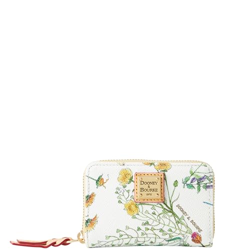 Dooney & Bourke Wallet, Botanical Collection Large Zip Around Credit Card Case Wallet - White