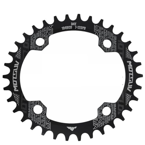 LUOKEKE Chainring Bicycle Crank 104BCD 32T/34T/36T/38T Oval Chainring Narrow Wide MTB Bike Chainwheel Circle Crankset Plate Bicycle Parts Chainrings For Bikes(Black Oval 32T)