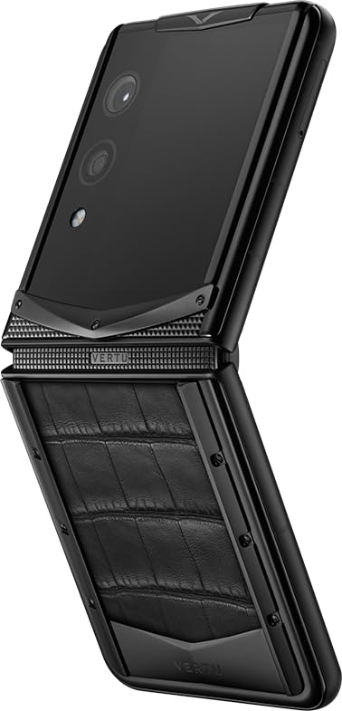 VERTU Quantum Flip Alligator Series Android Smartphone,Snapdragon 8 Gen 4,6.9" OLED 120Hz Display,16GB RAM 1TB Storage,Quantum Privacy System,65W Fast Charging,Dual Screen Design(Basalt Black)