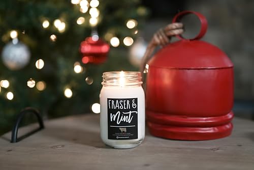 Image of Milkhouse Fraser & Mint Soy Candle, 13 oz Mason Jar, 70+ Hr Burn