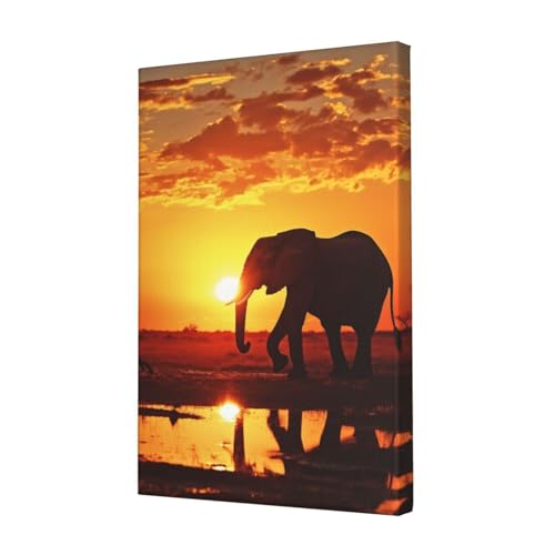 Tableau éléphant sur toile impression HD 30x45 cm déco