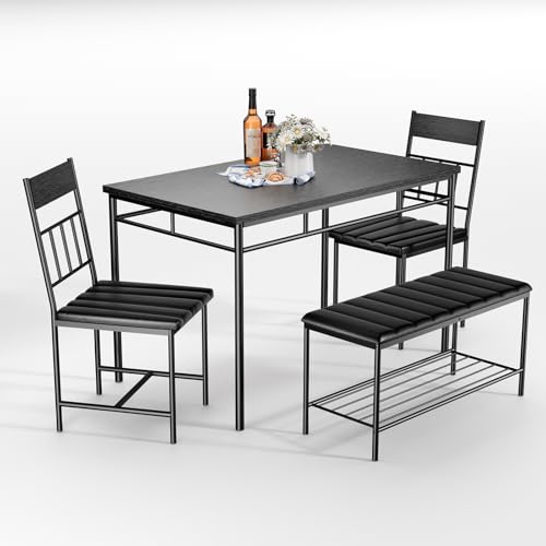 4-Piece Dining Table Set, Kitchen Table Chairs Set of 4, Dining Room Set