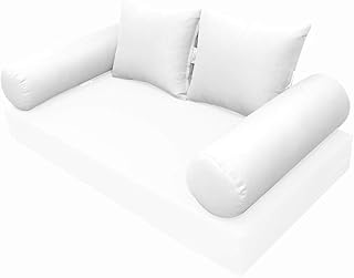 Prolinemax |Cover ONLY| Outdoor Style 4 Crib Knife Edge Bolster Back Pillow Slipcover AD106