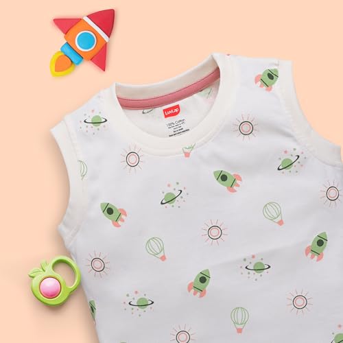 Image of LuvLap Baby Boys Regular Fit 100% Cotton Sleeveless Boys T-Shirt & Shorts Set Pack of 3