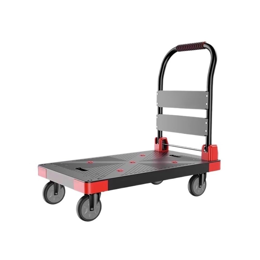 Handcart Small Trolley Household Portable Transporter Lightweight Flatbed Silent Foldable Express Trailer
