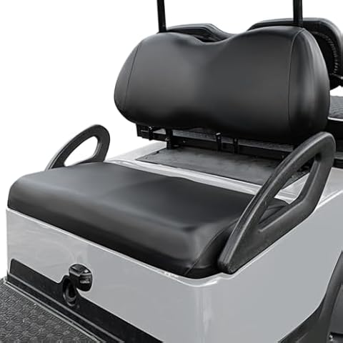 PZWLI Golf Cart Front Seat Covers for Golf Cart Club Car Precedent Original Regular Cushion,Smooth and Simple Style,No Stapler, Golf Cart Vinyl Waterproof Replacement Seat Cover,(Black) Cover