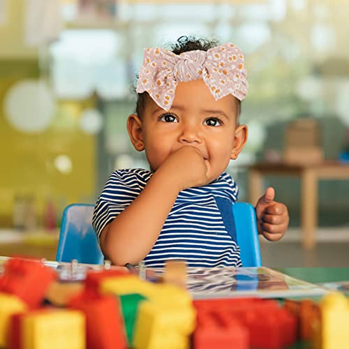 Faixa de cabelo de nylon com laço para crianças: faixa de cabelo elástica larga com estampa de marga