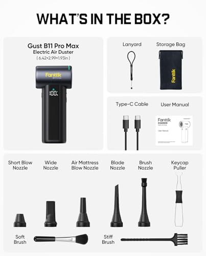 Fanttik B11 Pro Max Electric Air Duster w/ Power Bank Function / Flashlight (Black) - image 8