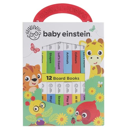 Baby Einstein - My First Library Board Book Block 12-Book Set - First Words, Alphabet, Numbers, And More! - Anglicized Version - Pi Kids