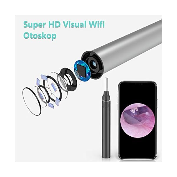 Wifi Zahnreiniger -3,9 mm HD, mit Entferner Set, Handyhalter, 6 LED Licht für Kinder und Erwachsene Kompatibel mit iOS… – Bild 3