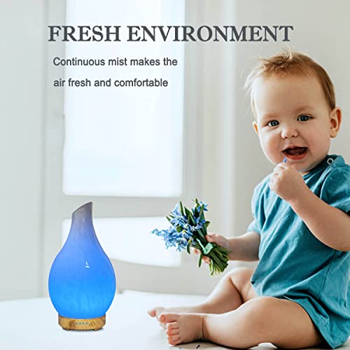 Glass Essential Oil Diffuser, 100Ml Cool Mist Humidifier Aromatherapy Diffuser For Essential Oils 7 Colors Night Light Timer Ultrasonic Aroma Diffuser Auto-Off Protection For Home (White) #TOP2
