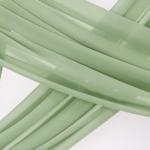 socomi wedding arch draping fabric 1 panel 2934 x 19ft sage green sheer chiffon curtain drapes 6 yards for wedding ceremony birthday party decoration