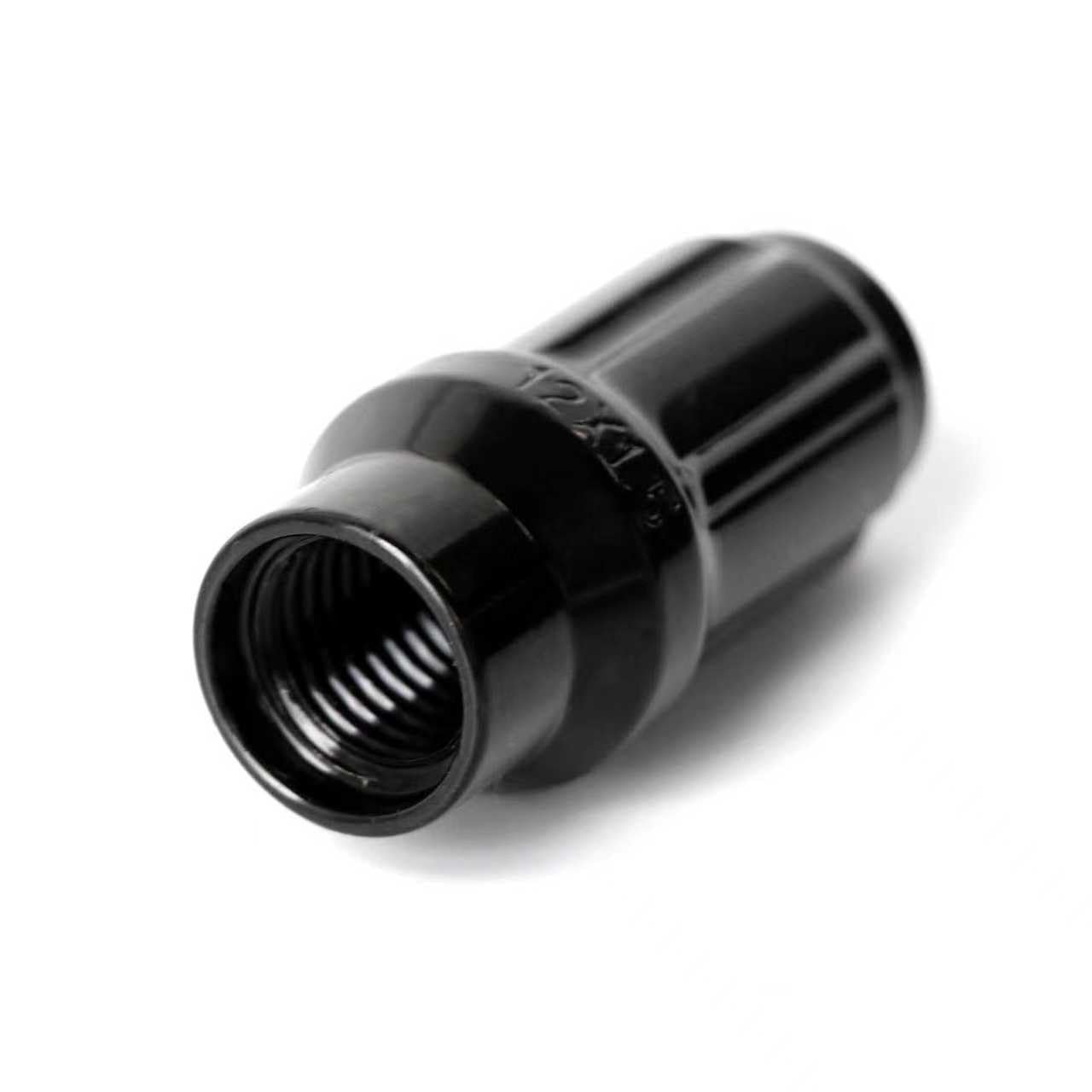 M12x1.5 Extended Lug Nuts 6 Spline for Aftermarket Wheels, 24 Pcs 12mmx1.5 Closed End with 7.6mm Shank for Toyota Tacoma 4Runner with 1 Socket Key (Black)