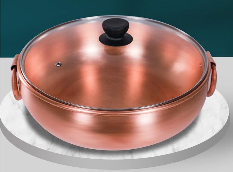 Pakabi】銅鍋電磁炉汎用紫銅鍋、耐腐食性と耐錆性、取り外し可能な