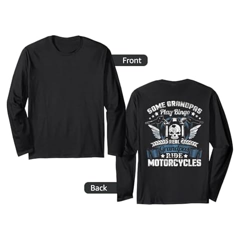 Real Grandpa Motorcycle Shirt Biker Gift Long Sleeve Cover