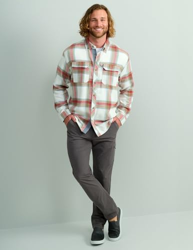 HUK Men's Hawser Heather Flannel, Long Sleeve Button Down Shirt4