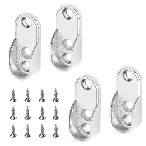 NOPKESV Soporte Ovalado para Tubos de Armario,4 piezas,Almacenamiento para Tubos de Armario,Organizador de Ropa Ajustable,Diseño Elegante,Estilo Moderno,Accesorio de Almacenamiento