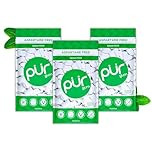 PUR Gum | Sugar Free Chewing Gum | Made with Xylitol | Vegan, Aspartame Free, Gluten Free & Keto Friendly | Natural Spearmint Flavoured Gum, 55 Pieces (Pack of 3)