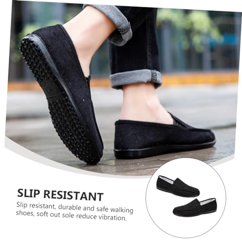1pair Breathable Lightweight Casual Shoes for Men - Soft Sole Design Four Easy to Wear and Shockproof Footwear Black2