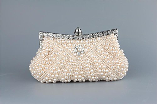 Kingluck Satin with Pearl and Diamond Wedding/Special Occasion Evening Handbags/Clutch (pink)