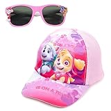 Ubephant Paaw Dog Baseball Cap, Paaw Kappe Rosa Mädchen, Sonnenhut Sonnenbrille Verstellbare Cartoon Verdunkelungsbrille Sonnenhut ab 2-6 Jahren, Kinder Geschenk