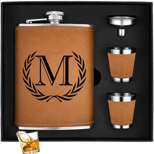 Xeiwagoo Personalized Monogrammed 8 oz Flask
