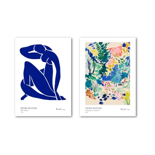 SALVADERO Lot de 2 Affiches d'Art Iconique – Reproductions de Tableaux Célèbres, Décoration Murale, Papier Mat Premium 250 g/m², Sans Cadre (Matisse Art Set, 42L x 30l cm)