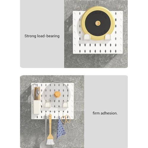 ZJchao Pegboard Wandmontiertes Display, Gas Warmwasserbereiter Pipeline Abschirmungsabdeckung, Stabiles Aufbewahrungsregal für die Küche mit Starker Tragfähigkeit Wandmontage (L)