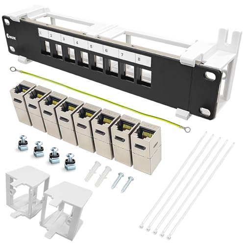 Panneau de brassage Keystone 8 ports avec support 89D pour organiser le réseau de la maison