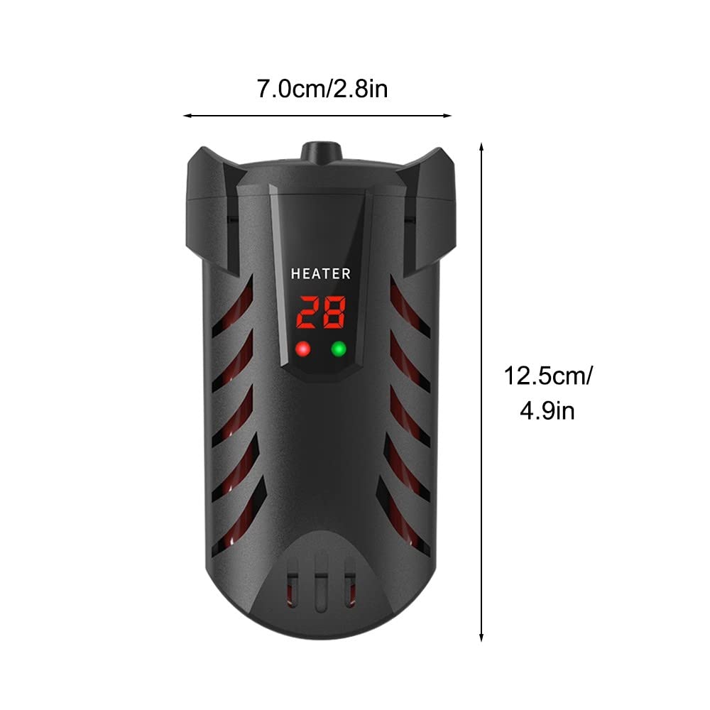 Miniaturowa grzałka do akwarium, 25 W/50 W/100 W/200 W, grzałka zanurzeniowa do akwariów, regulowana inteligentna grzałka do akwariów z cyfrowym wyświetlaczem LED do akwariów o pojemności 1–120 l