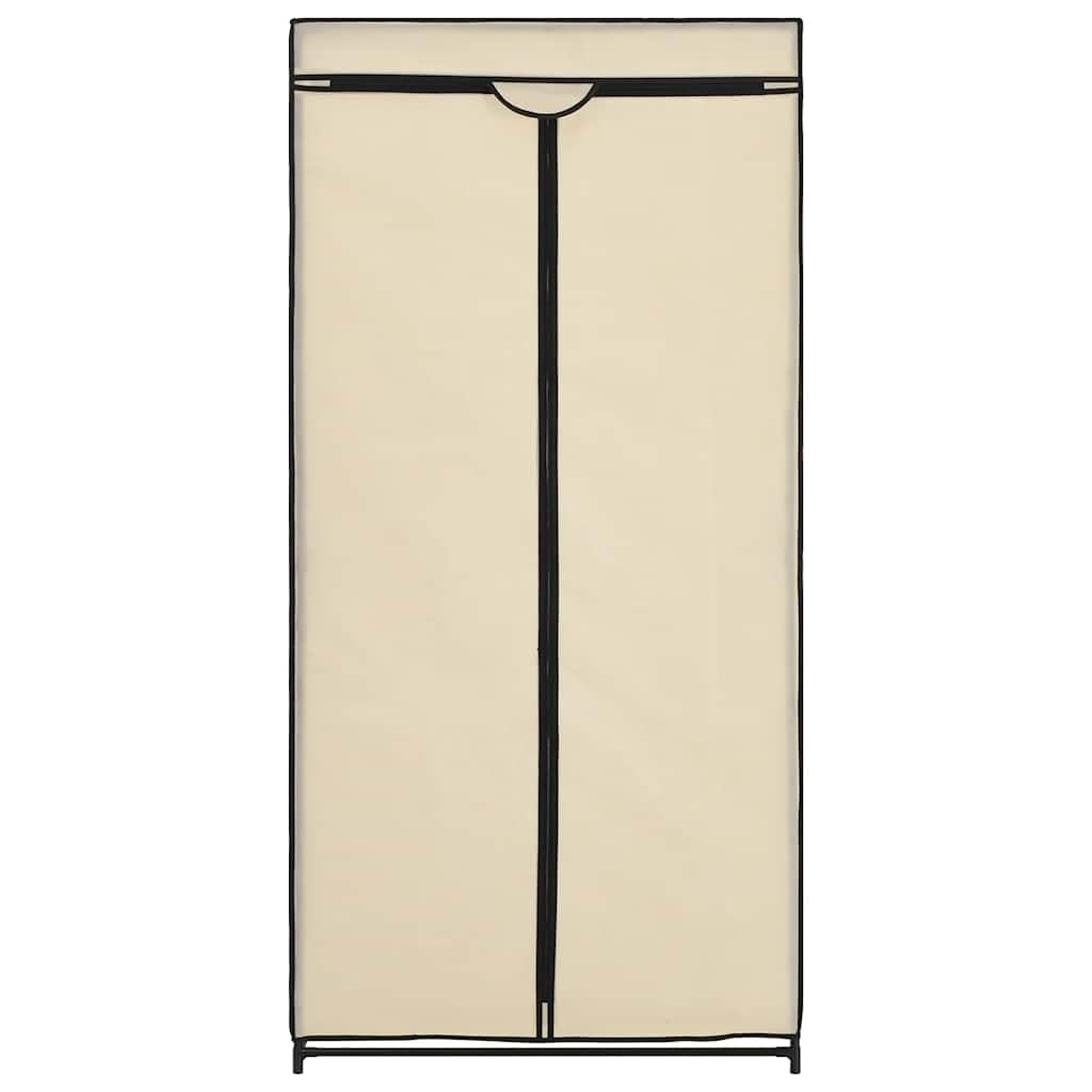 Garde-Robe Crème 75x50x160 cm Meuble de Rangement, Armoire Penderie pour Salon, Chambre, Dressing, Bureau