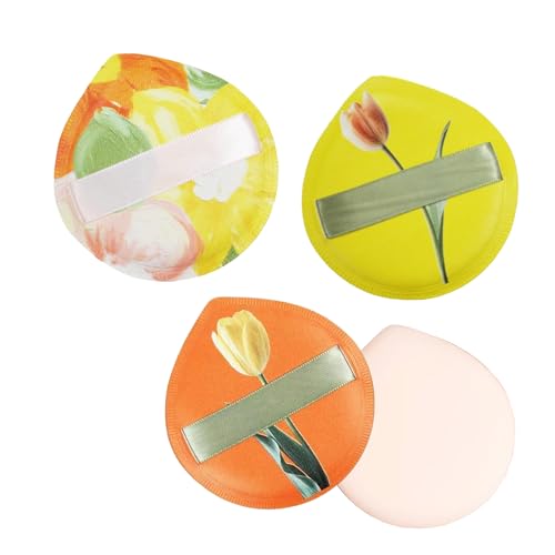 Oruiiju Esponja de maquillaje grande，Esponja Maquillaje，Para Polvos Sueltos y Cosméticos Líquidos(3 Piezas)