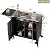 ahomrt Outdoor Grill Table with Sink, Metal Worktable Kitchen Cabinet Island w/ 304 Stainless Steel Sink, Foldable Top and Storage Cabinet, Rolling Grill Cart with Wheels for Garden, Backyard and Lawn
