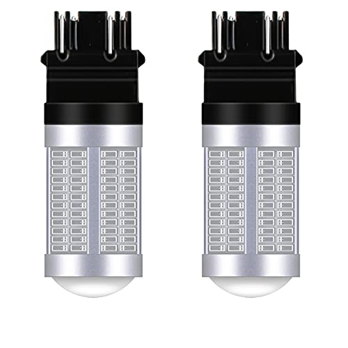 RockCheems T25 3156 3157 LED Strobe Brake Lights Bulbs Compatible with 3056 3057 4157 3047 4057 3457 Pure Halogen Lamp P21/7W 12V Stop Lights 132 Chips High Power 4014 LED SMD for Cars Trucks 1 Pair