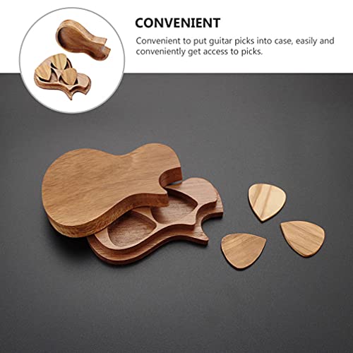 EXCEART Gitaar Pick Doos Houder Met 3Pcs Houten Plectrums Hout Gitaar Vormige Plectrum Case Gitaar Geschenkdoos… - Image 7