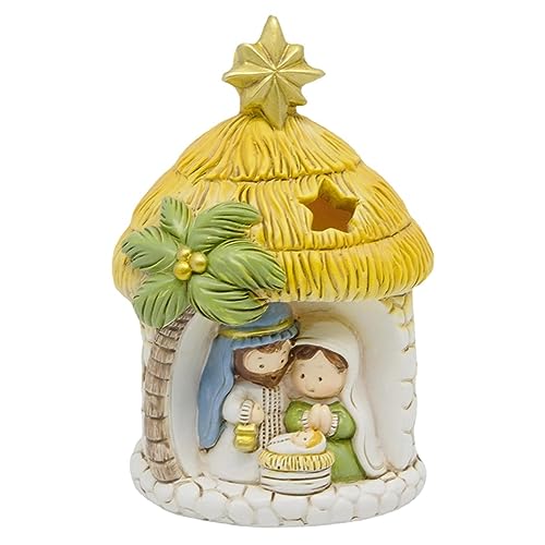 presépio Natal | Estátua artesanato em resina mão | Estátua da família sagrada Jesus do bebê, decora